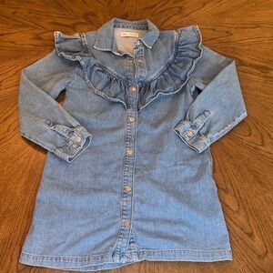 Zara Blue Denim Ruffle Dress